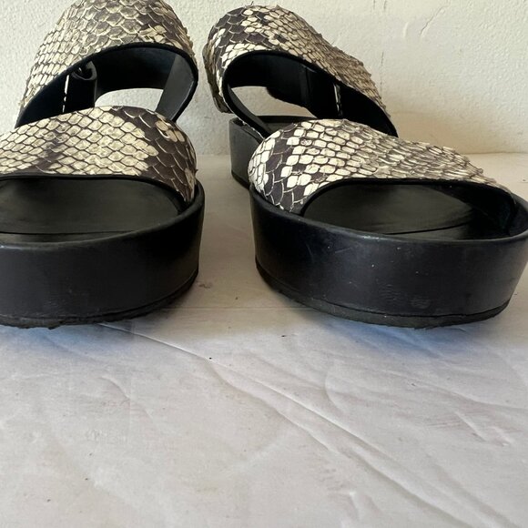 VINCE MARETT SNAKE EMBOSSED WEDGE SANDAL SIZE 7 US - Picture 3 of 6